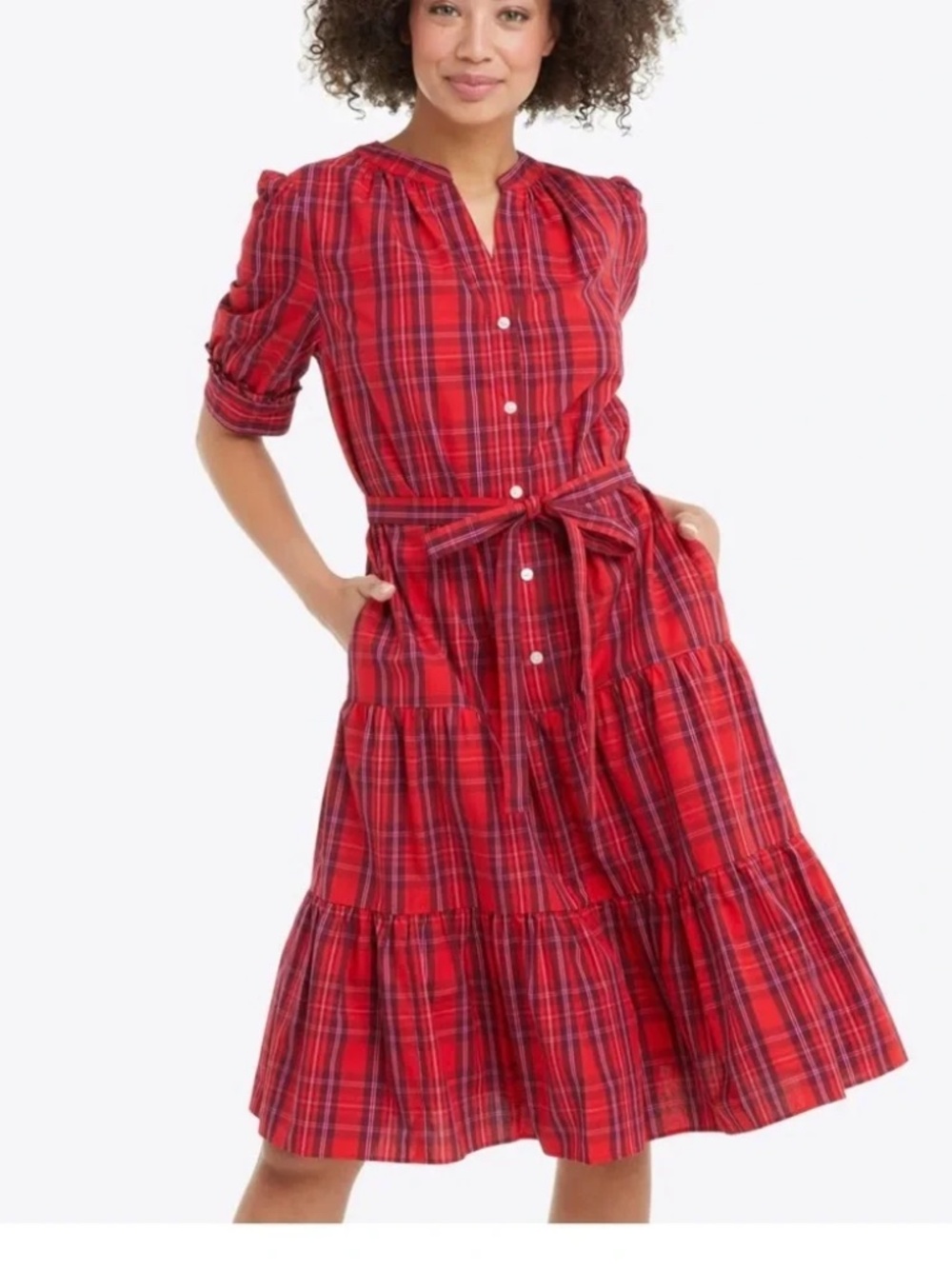 NWOT Draper James Loretta Shirtdress in Elle Plaid - Size L